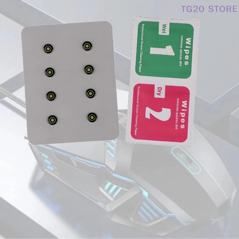 Gaming Accessories Bundle - 8 قطعة/الحزمة DIY العالمي الماوس الزجاج