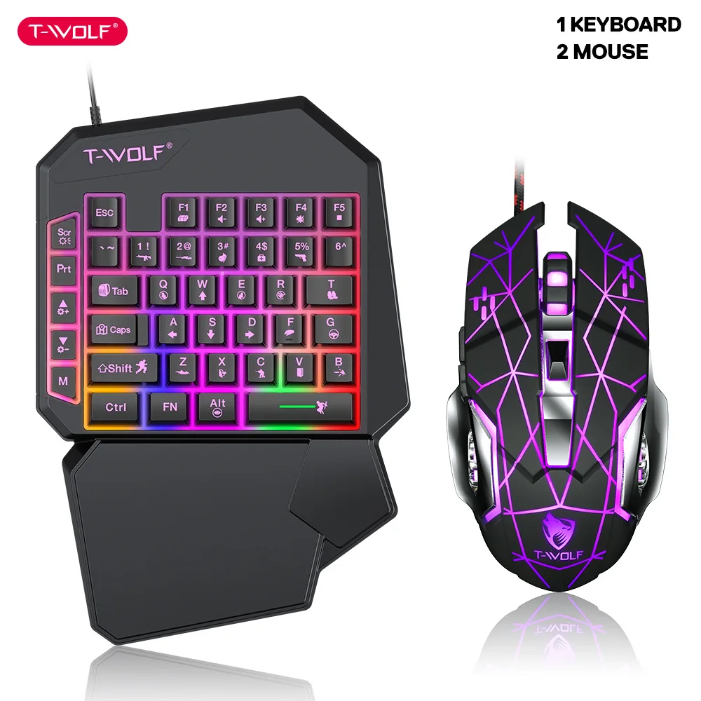 Gaming Accessories Bundle - طقم لوحة مفاتيح بيد واحدة ،