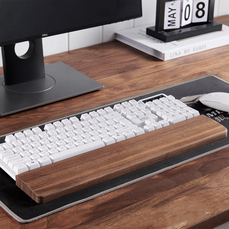 Wrist Rest Ergonomic - 30/36/44 سنتيمتر الصلبة الجوز لوحة المفاتيح