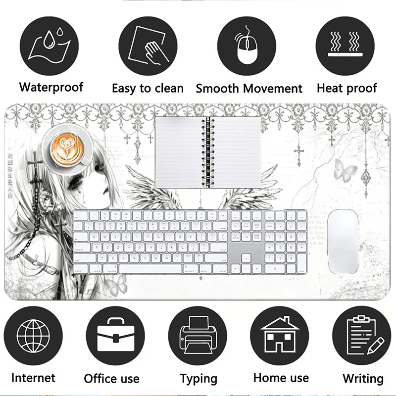 لوحة ماوس جلدية سوداء وبيضاء ب - مراجعة Gaming Accessories Setup وسعره
