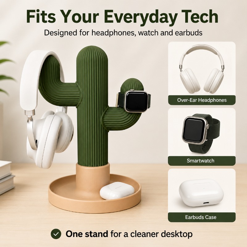 حامل سماعات رأس بتصميم صبار بس - مراجعة Gaming Accessories Setup وسعره